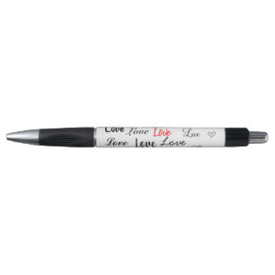 Stylo Amour en noir et blanc 