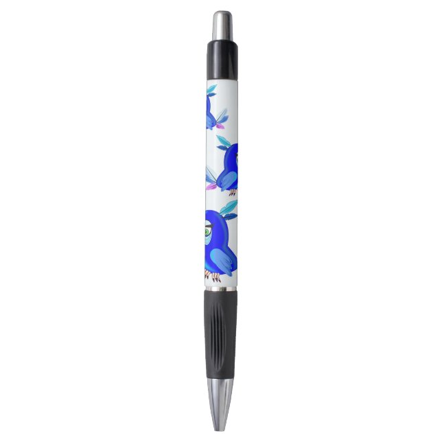 Stylo amusant avec perroquets bleus (Devant (Vertical))