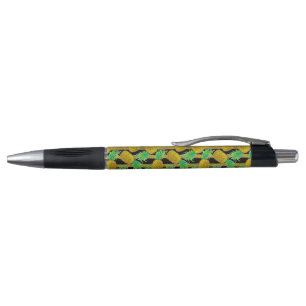 Stylo Ananas d'or sur des rayures