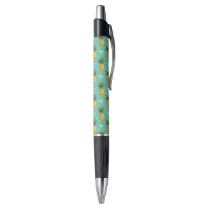 Stylo Ananas lumineux sur le motif géométrique