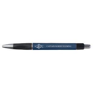 Stylo Ancre bleu marine Nautique Personnalisé