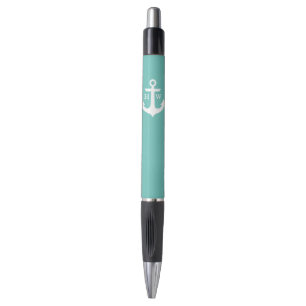 Stylo Ancre bleue de Seafoam décorée d'un monogramme