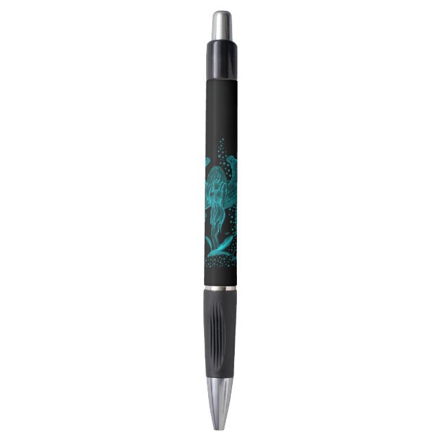 Stylo Angel perdu en amour, noir et vert Design (Devant (Vertical))