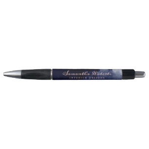 Stylo  Aquarelle bleu marine Abstrait Blush Pink Script
