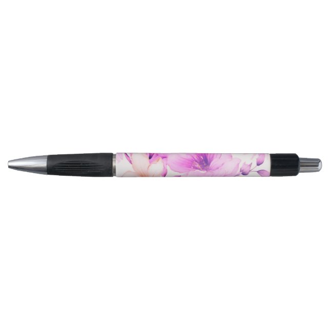 Stylo Aquarelle délicate Fleurs roses (Devant)