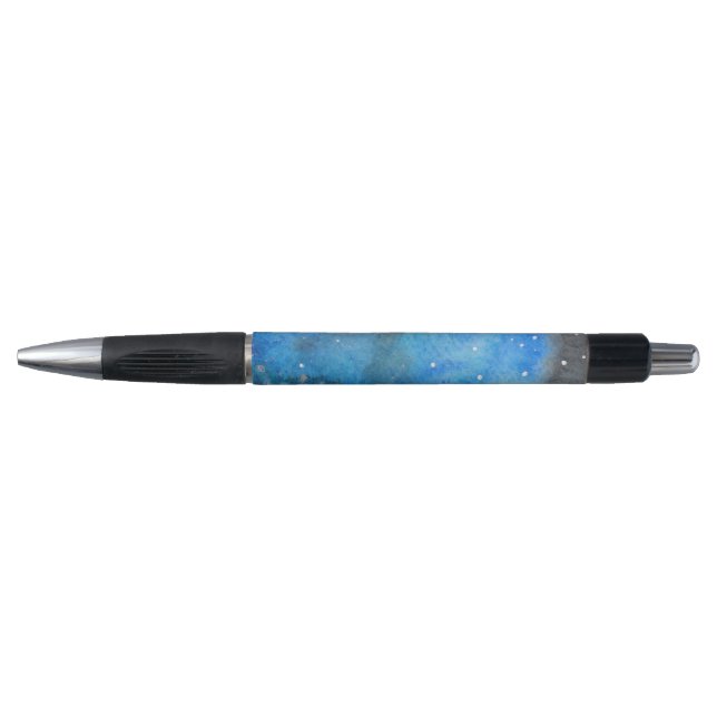 Stylo Aquarelle noire bleue Abstraite (Devant)