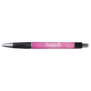 Stylo Aquarelle rose Gradient Ombre Nom personnalisé