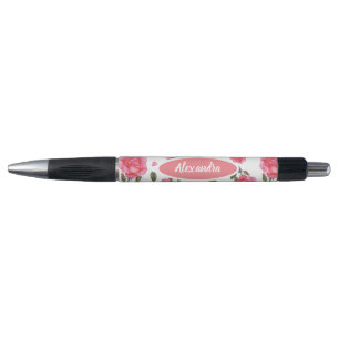 Stylo Aquarelle rose rose Botanique Motif Floral