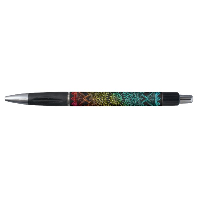 Stylo Arc-en-ciel Psychedélique Noir (Devant)