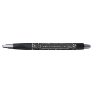 Stylo Ardoise noire simplement florale personnalisée