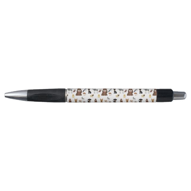 Stylo arrière - plan blanc chien motif (Devant)