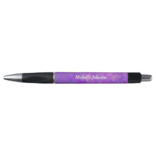 Stylo Art brillant violet marbré personnalisé