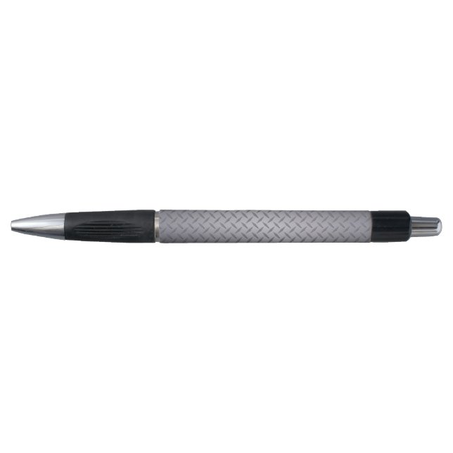 Stylo Aspect en acier diamanté noir à gris (Devant)