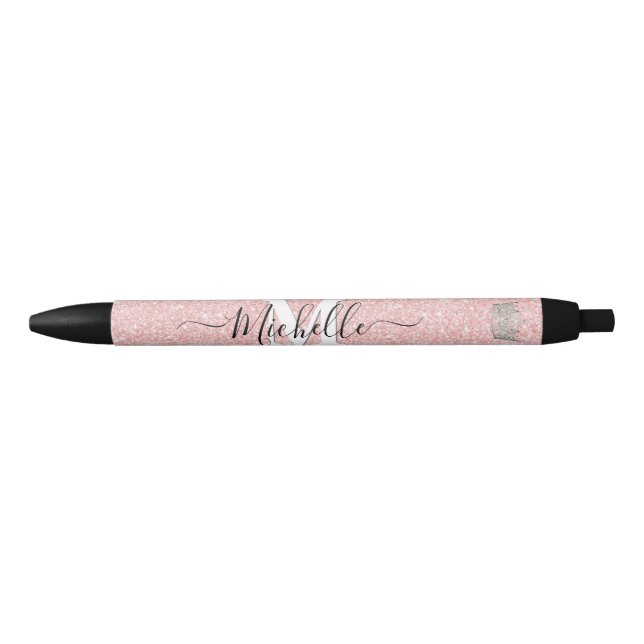Stylo auto-personnalisé Couronne rose Glitz (Devant)