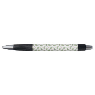 Stylo avec le conifère et le motif rouge de