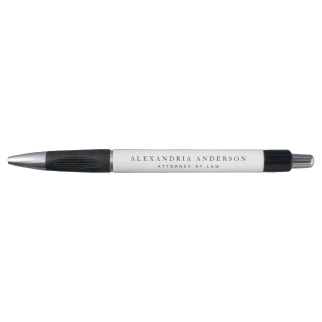 Stylo Avocat Professionnel Blanc Minimaliste (Devant)