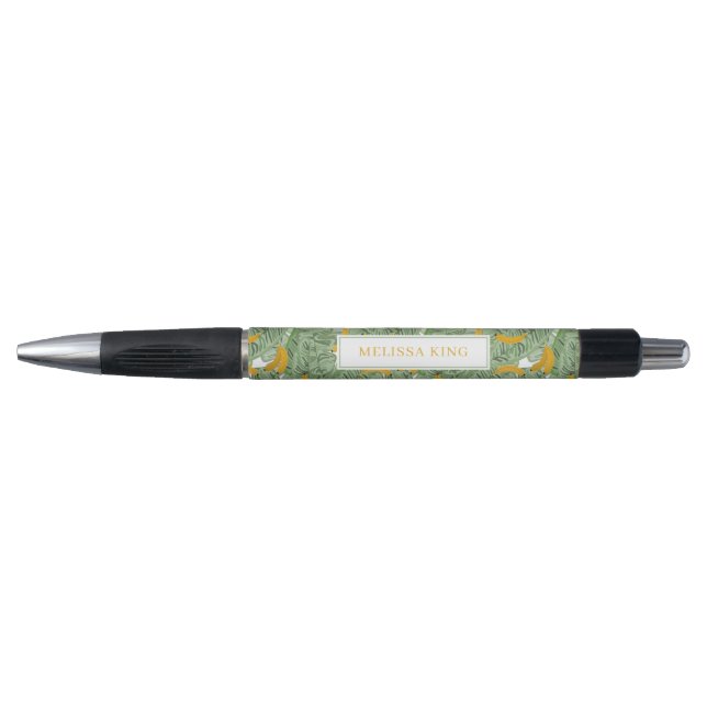 Stylo Banane tropicale moderne vert Voyage Motif (Devant)