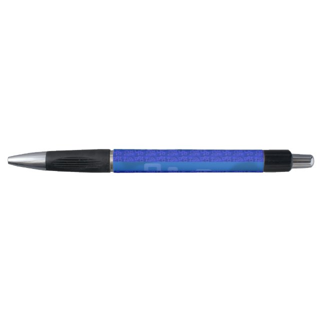 Stylo Bandes géométriques bleues cool (Devant)
