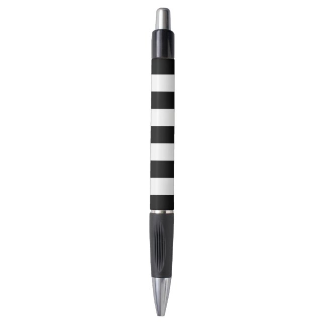 Stylo Bandes noires et blanches, Motif rayé, Lignes (Devant (Vertical))