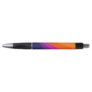 Stylo Bandes rétro en diagonale violette et orange