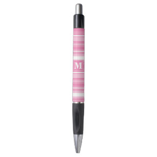 Stylo Bandes rose monogramme