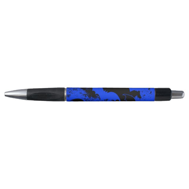 Stylo Bateaux noirs en vol bleu (Devant)