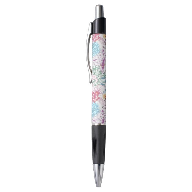 Stylo Beau motif avec les fleurs colorées (Haut (Vertical))