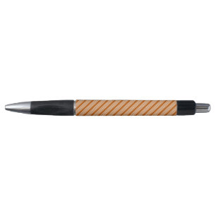 Stylo Beige et orange brûlé cinq rayures motif