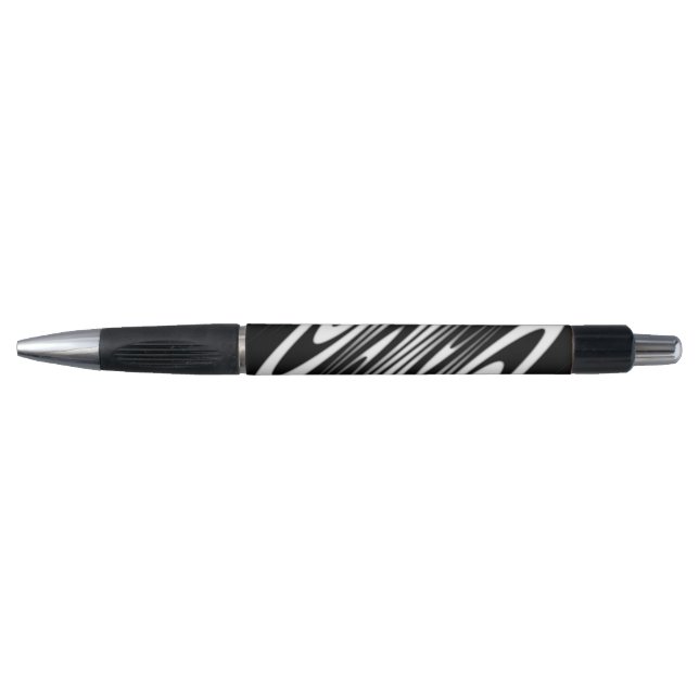 Stylo black and white smooth organic wavy pattern (Devant)