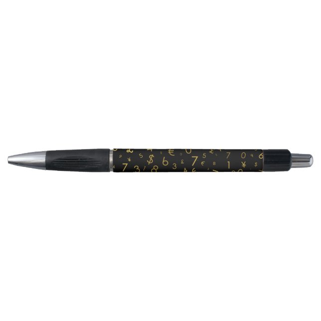Stylo Black Gold Luxury Numéros Devise Symboles Motif (Devant)