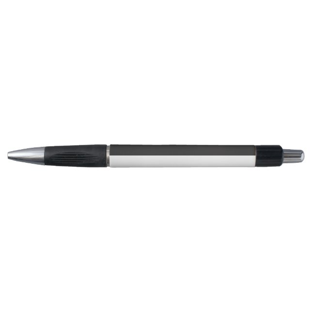 Stylo Blanc et gris rayures extra larges simples (Devant)