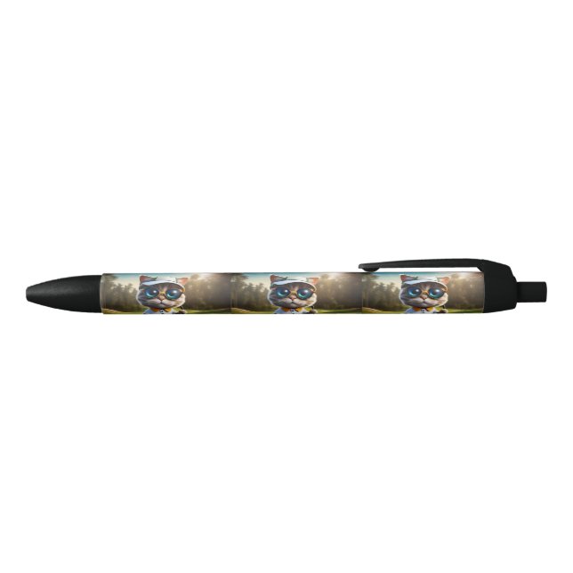 Stylo Bleu Amusant Animé Cat Golf Player, (Haut)