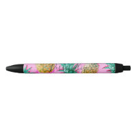 Ananas Tropicaux & Marbre Rose Moderne Coloré