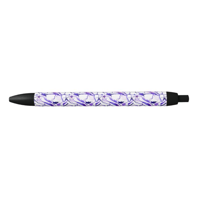 Stylo Bleu Aquarelle violette mignonne abstraites lignes moti (Devant)
