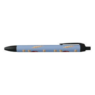 Stylo Bleu Balle de cricket sur fond bleu fracassant les piqu