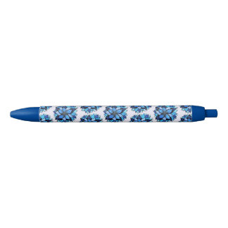 Stylo Bleu Beau Motif de fleurs bleues à main Abstraite