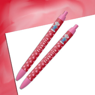 Stylo Bleu Belle éléphant et le coeur enfant rouge et rose st