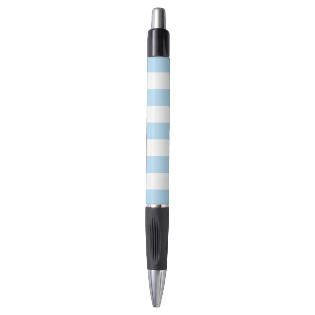 Stylo Bleu, Blancs, Motif rayé (Devant (Vertical))