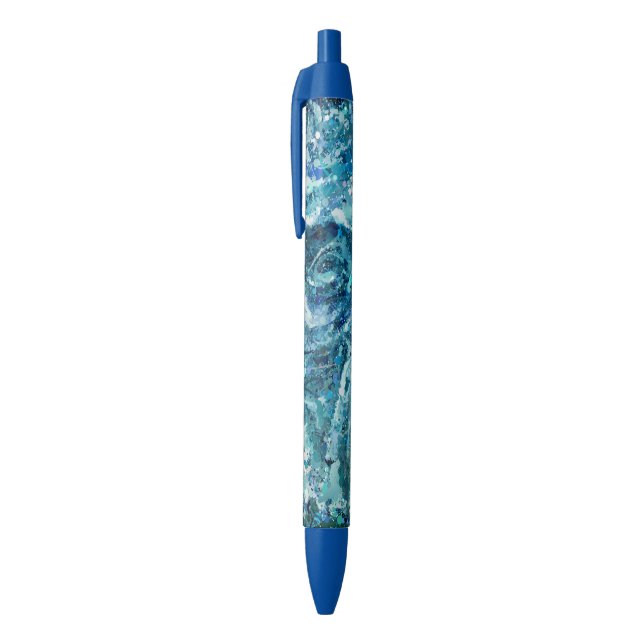 Stylo Bleu Bleu Blanc Turquoise Mer vague Splash Abstraction (Haut (Vertical))