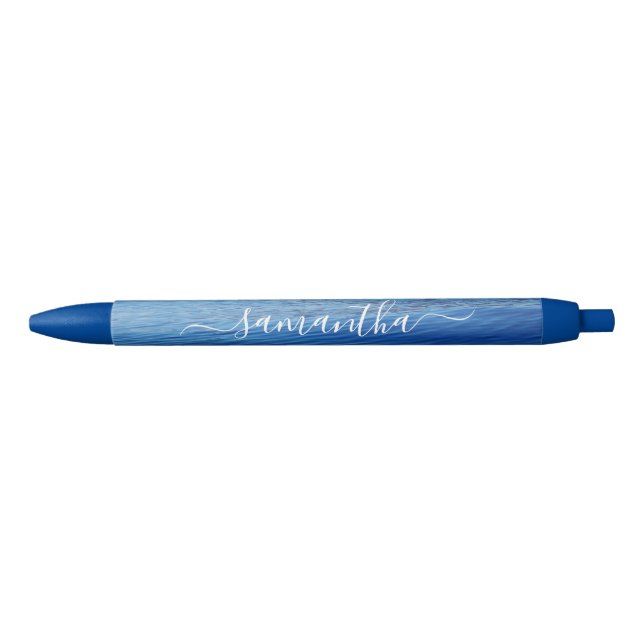 Stylo Bleu Blue Water Photo Girl Signature Nom (Devant)