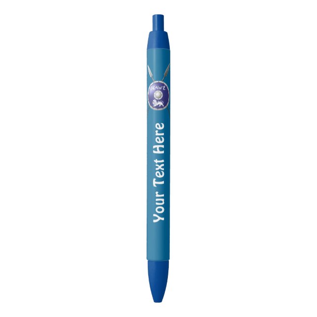 Stylo Bleu Bouclier Maccabee Et Paroles (devant Vertical)