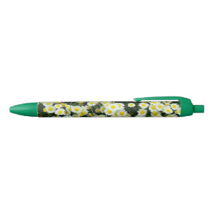 Stylo Bleu Boutons Fleur Jaune Dainty Daisy