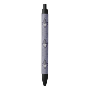 Stylo Bleu Butterfleur violet   Papillon sur Fleur de Lis
