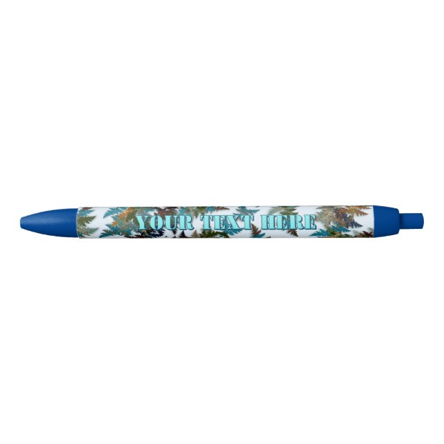 Stylo Bleu Camouflage Arctique Fractal (Devant)
