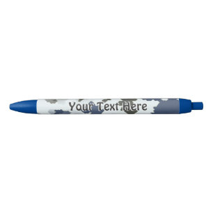 Stylo Bleu Camouflage d'hiver