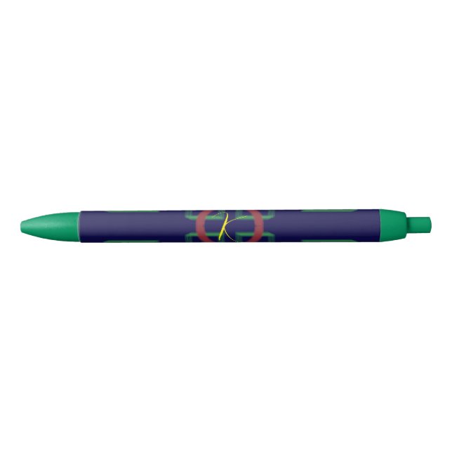 Stylo Bleu Carré bleu géométrique (Devant)