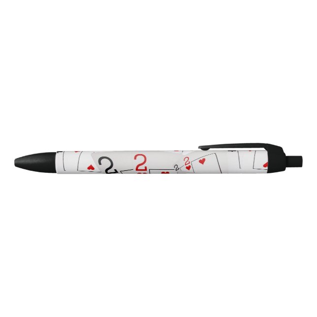 Stylo Bleu Cartes De Poker Deux Couches, (Haut)