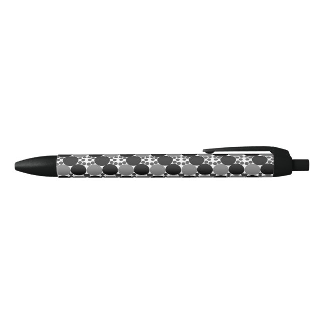 Stylo Bleu Cercles Monochromes : Noir Abstrait Blanc Et Gris, (Haut)