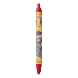 Stylo Bleu chien de chiot noir et brun pour Noël