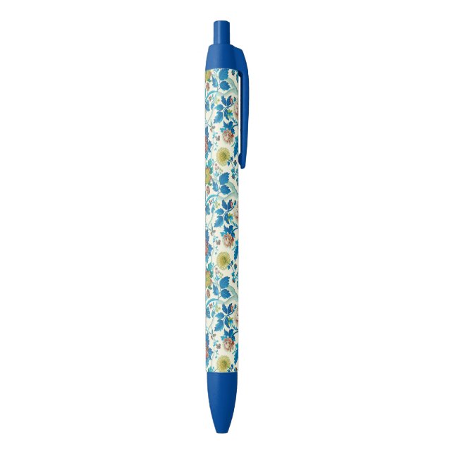 Stylo Bleu Chinoiserie colorée Modèle Floral traditionnel (Bas (Vertical))